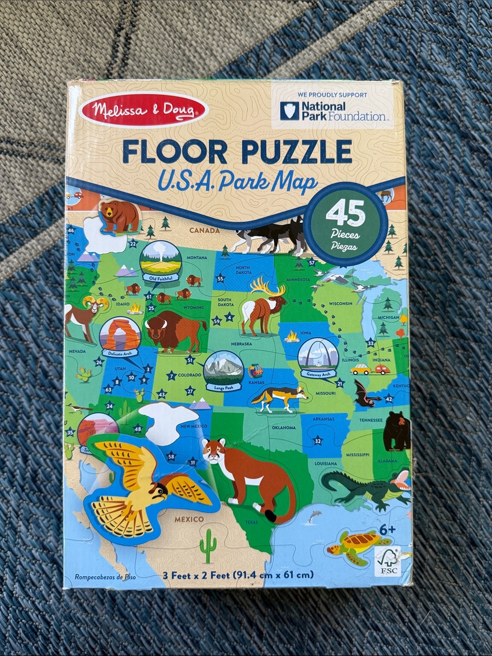 Melissa & Doug U.S.A. Park Map Floor Puzzle - 45 Pieces